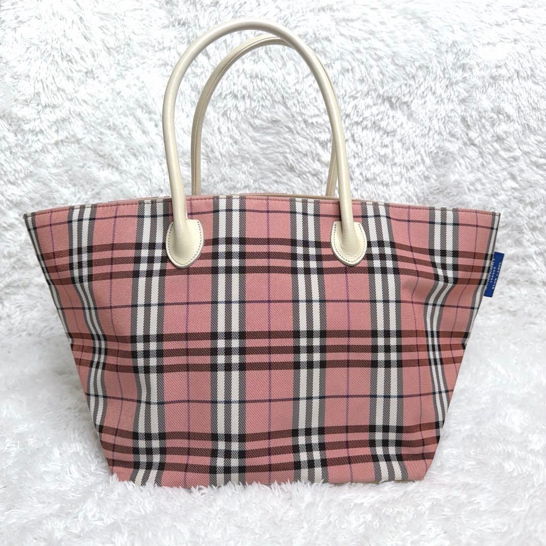 希少✨ BURBERRY BLUE LABEL 舟型トート バッグ ピンク A4