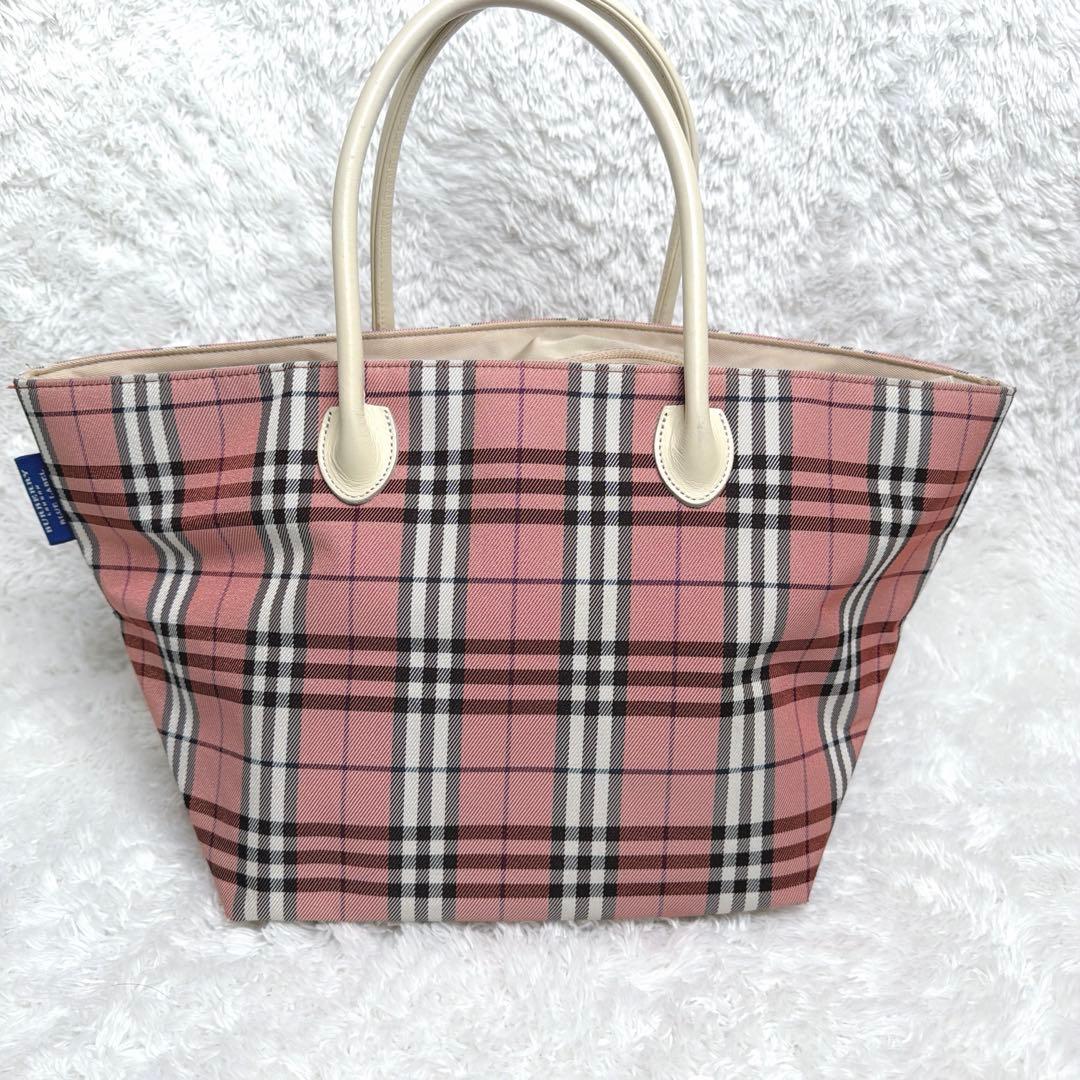 希少✨ BURBERRY BLUE LABEL 舟型トート バッグ ピンク A4