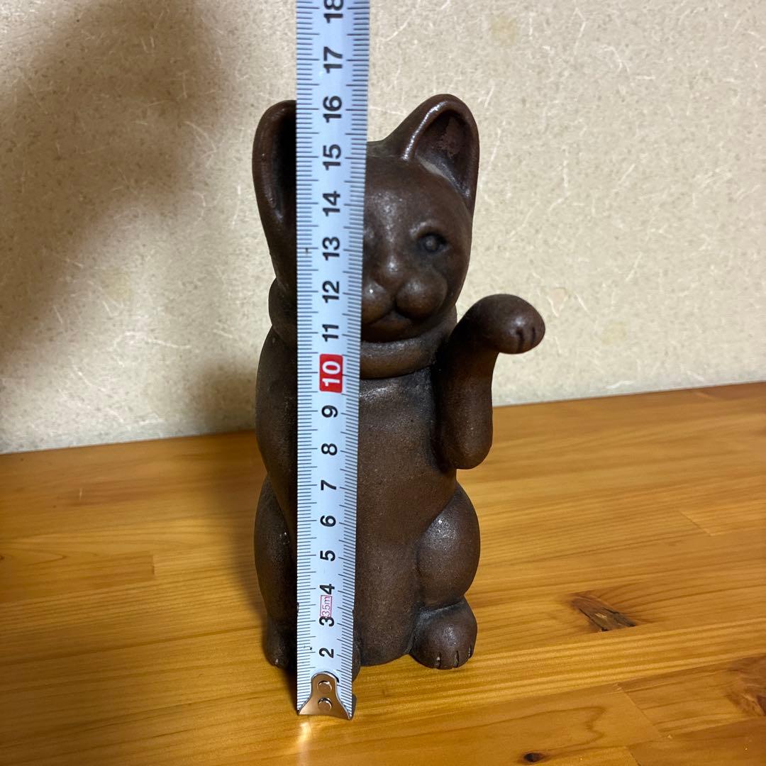備前焼　ねこ（招き猫）　古美術