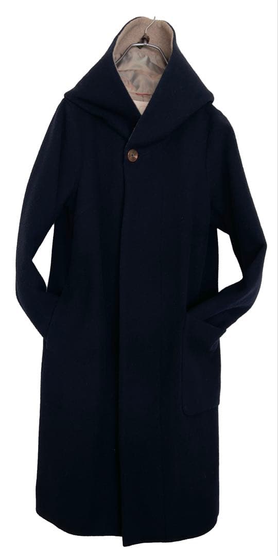 とら【美品 】パラスパレス フード付コート ネイビー