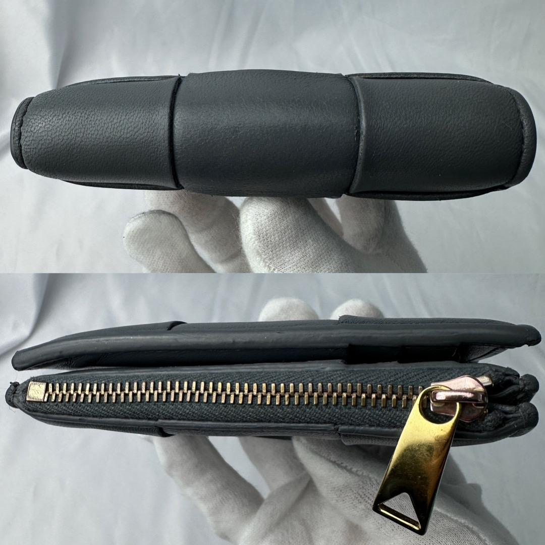 【美品】 ボッテガヴェネタ 折り財布 マキシイントレチャート カセット サンダー