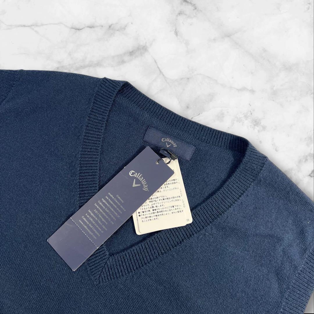 新品 Callaway ゲームニットベスト サイズ3L/2XL相当 ネイビー