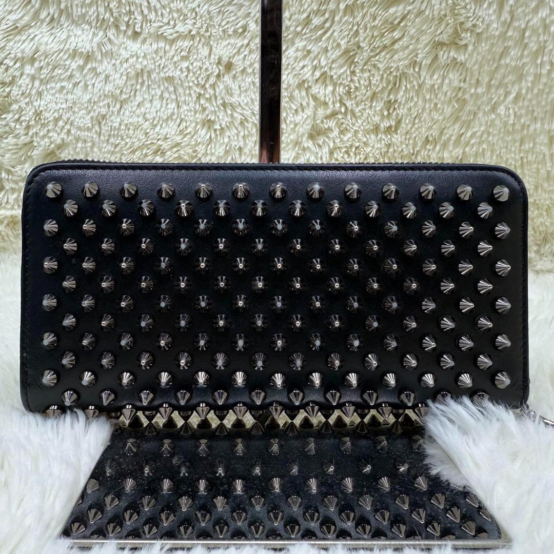 ✨美品✨ ルブタン 長財布 パネトーネ ラウンドジップ　ブラック　レザー