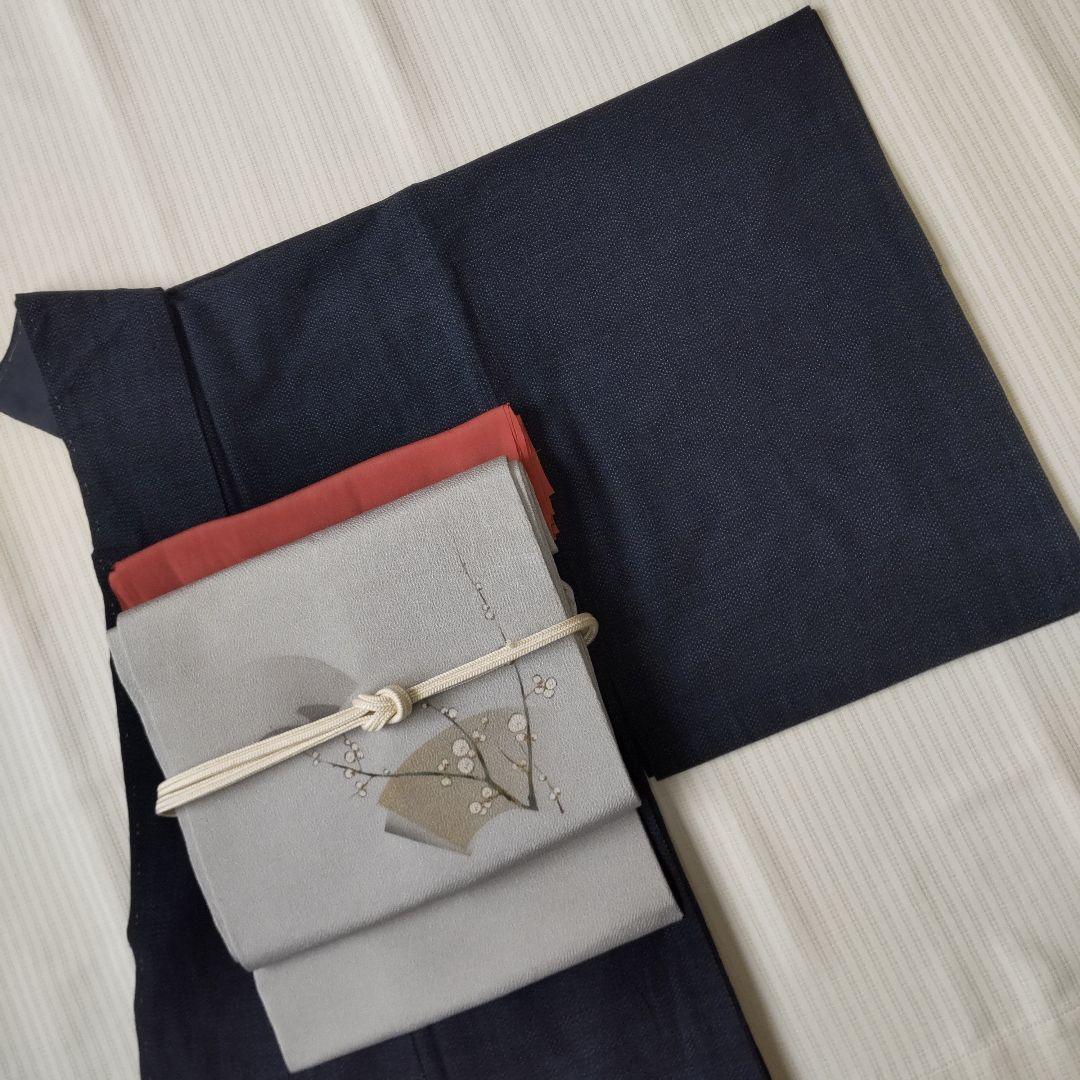 【名古屋帯】未使用品✣やわらかな春待ちの梅 ― 手描き 406cm