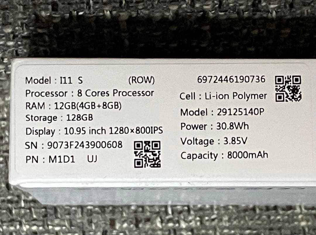 【美品】BMAX I11s タブレット 11インチ 12GB RAM 128GB