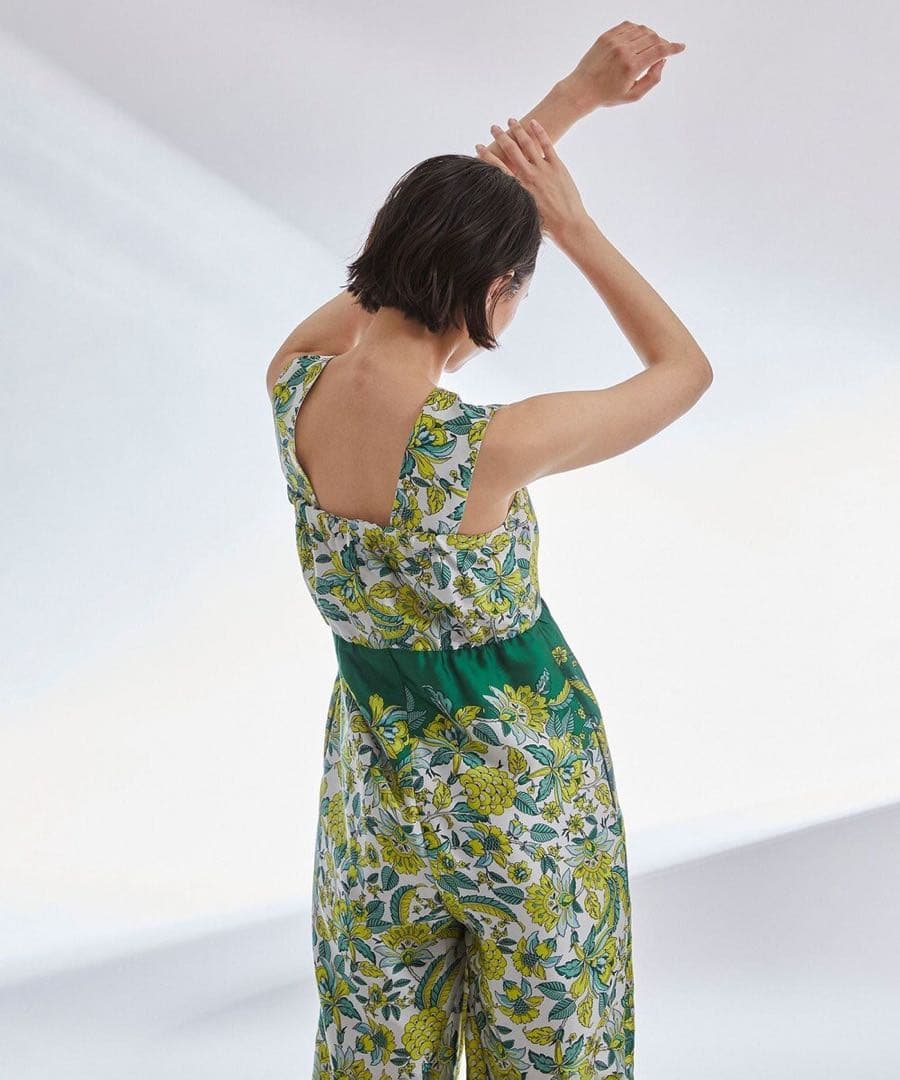 スカーフ柄　ノースリーブサロペット　36