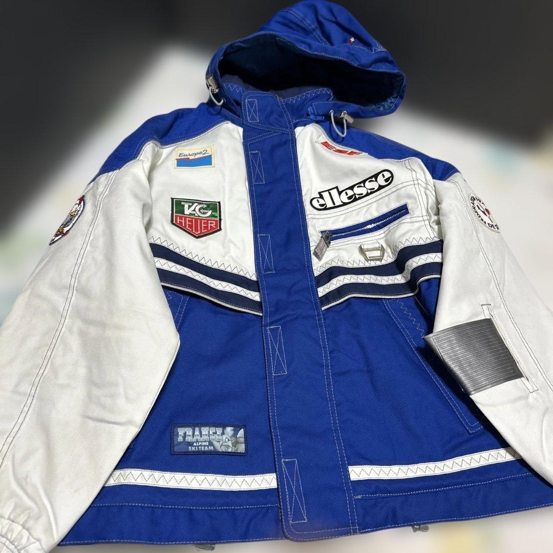 ellesseエレッセ　フランス代表ココリコ　スキーウェア 上下セットM白ブルー
