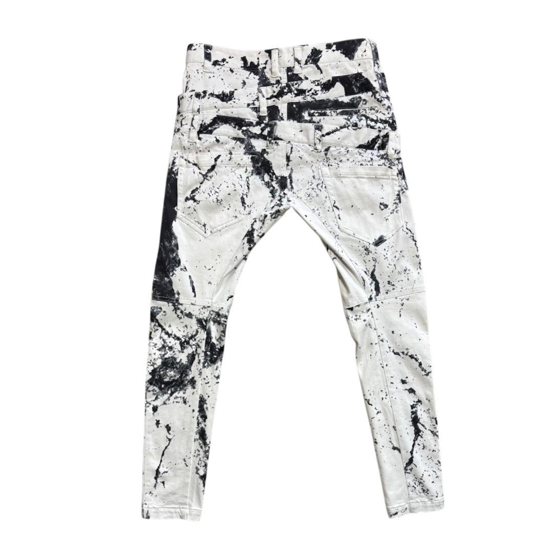 bajra. 墨スプラッシュ柄トリプルウエストジョッパーズ/ソフトサルエルパンツ