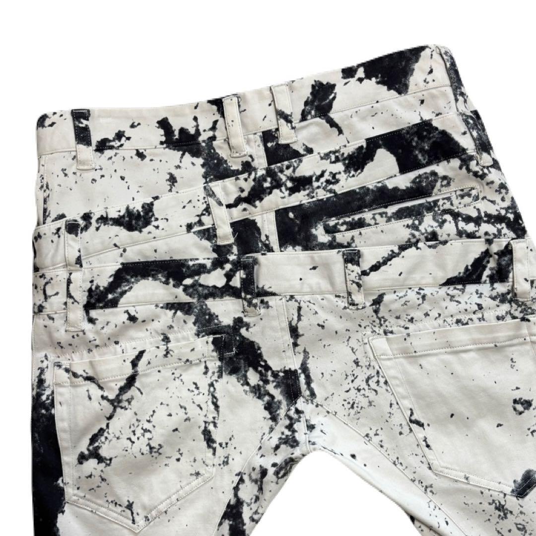 bajra. 墨スプラッシュ柄トリプルウエストジョッパーズ/ソフトサルエルパンツ