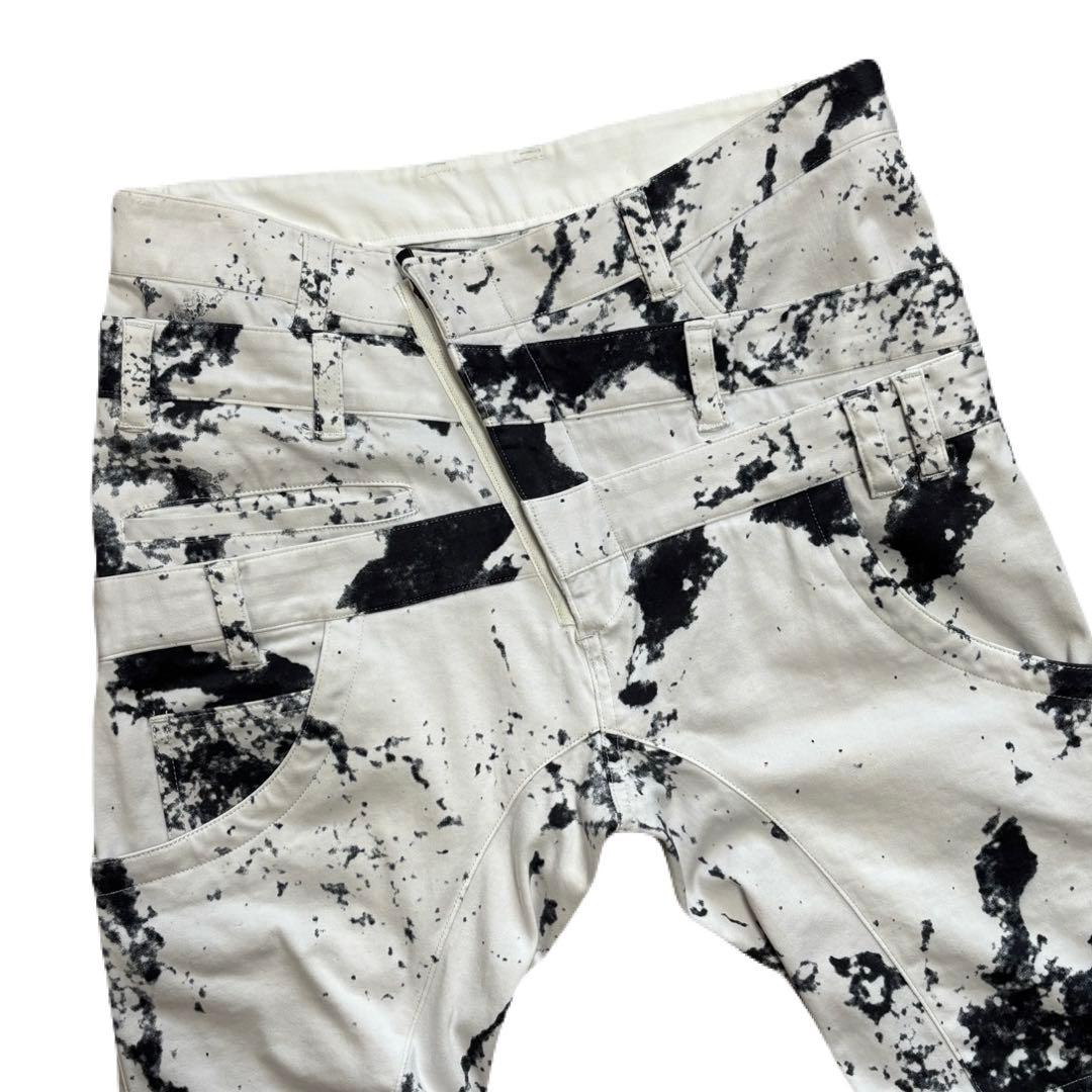 bajra. 墨スプラッシュ柄トリプルウエストジョッパーズ/ソフトサルエルパンツ