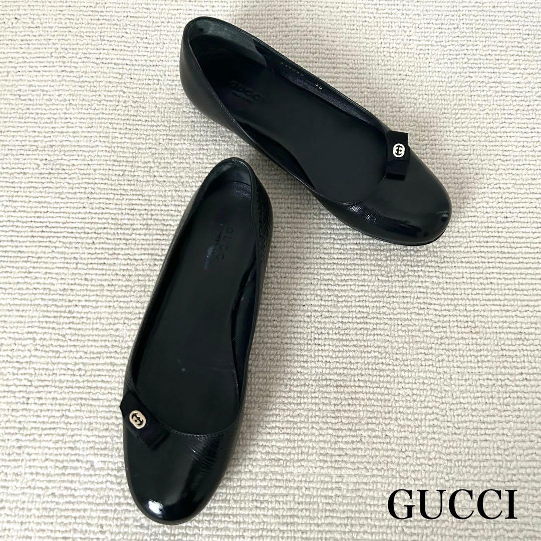 GUCCI グッチ フラットシューズ GG 黒 22cm