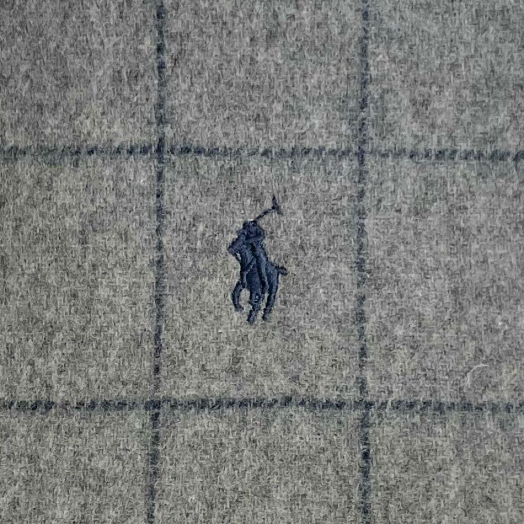 【新品未使用】ポロラルフローレン　マフラー・ストール・ウィンドウペン・ロゴ刺繍