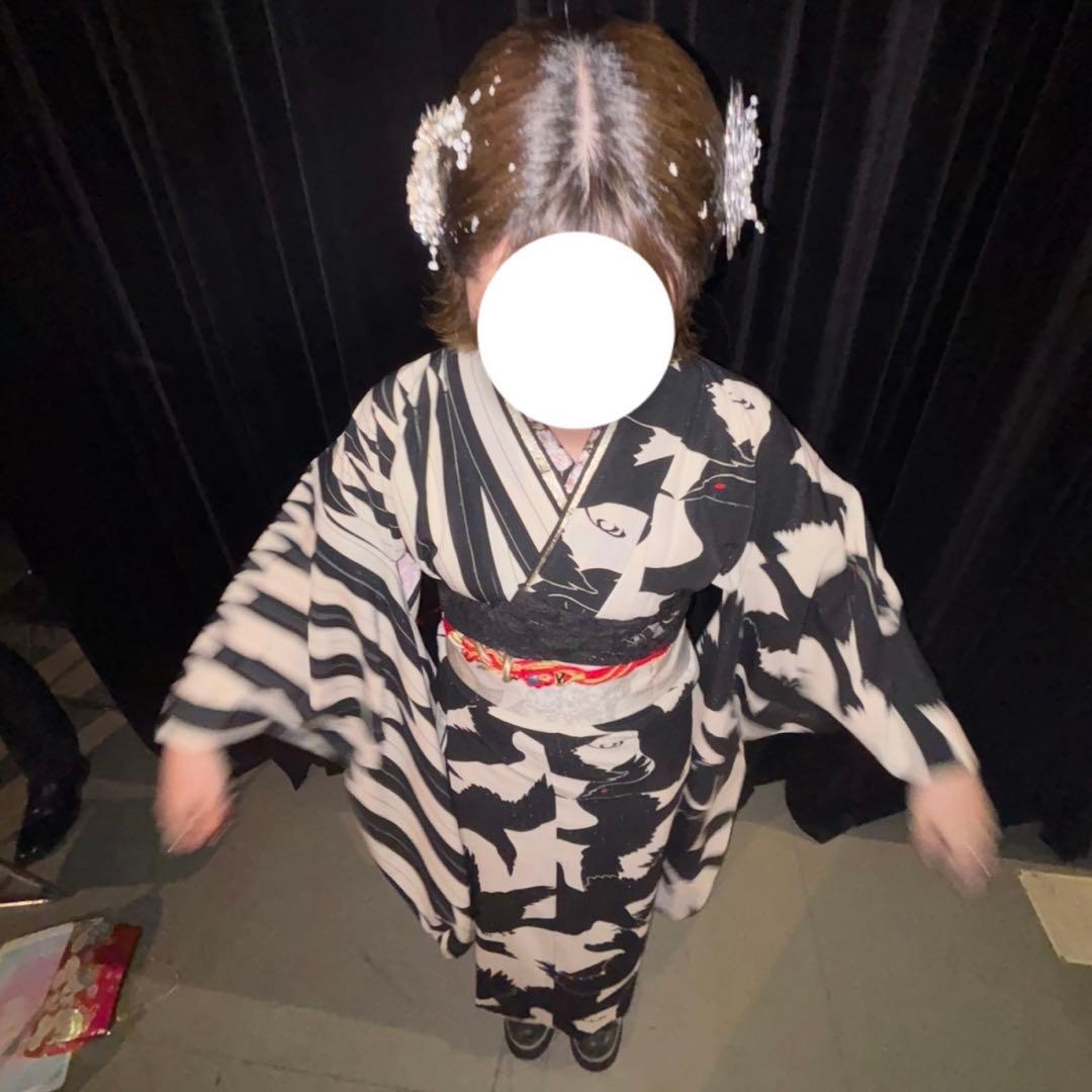 セール中‼️美品‼️成人式 振袖フルセット 白黒 鶴柄 和風