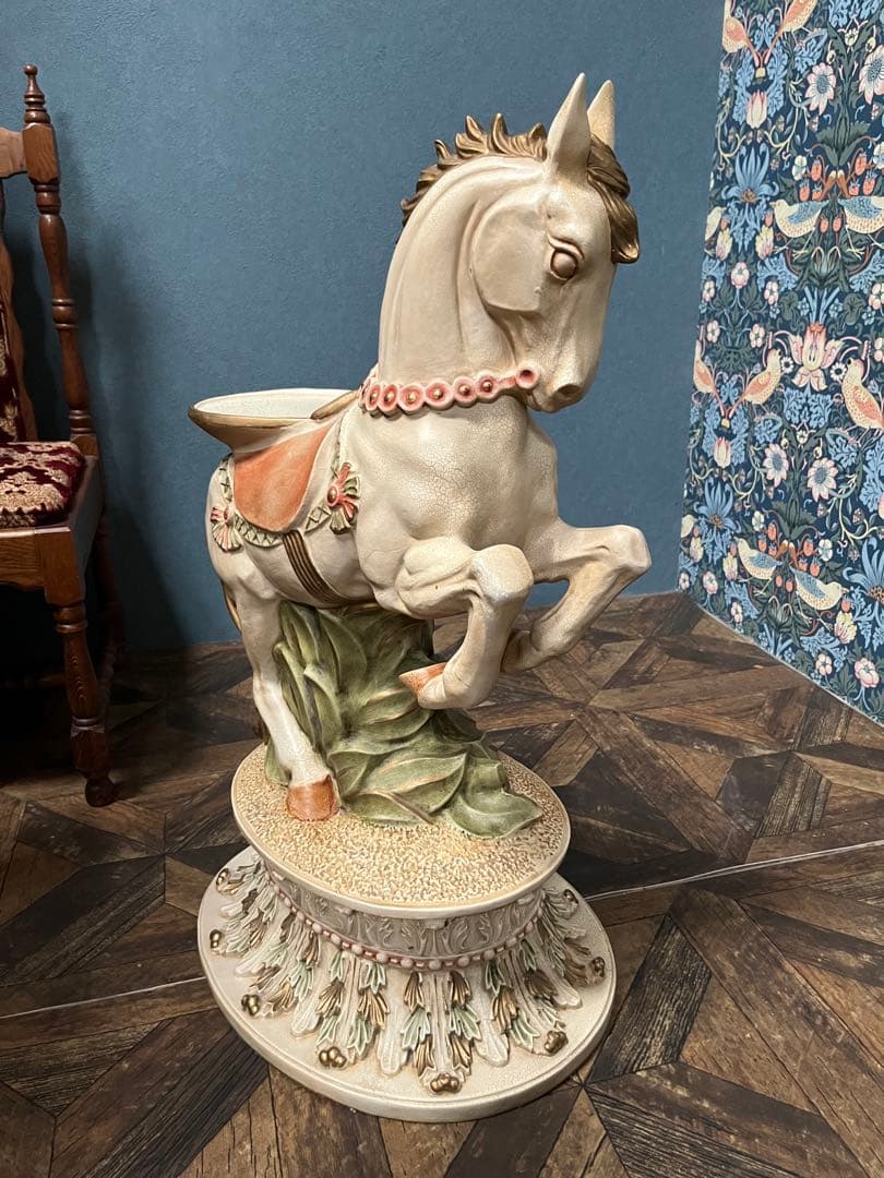 花台 アンティーク 馬 ロココ調 イタリア製　インテリア フラワースタンド