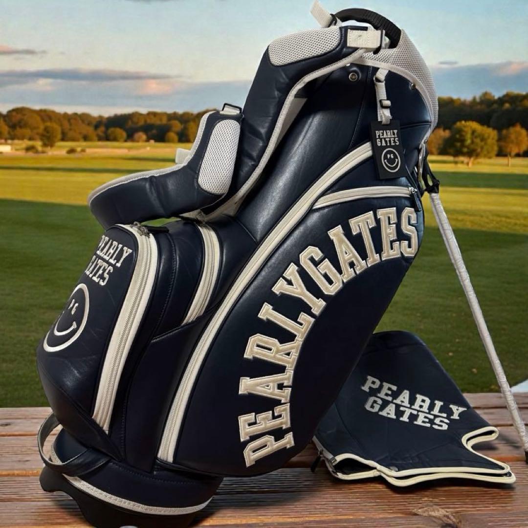 パーリーゲイツ　キャディバッグ　ネイビー　紺　ショルダー式　スタンド式　軽量