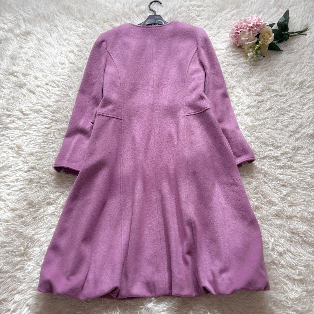 【美品】40リボン　裾バルーン　ウール　コート　エムズグレイシー　ダブルジップ