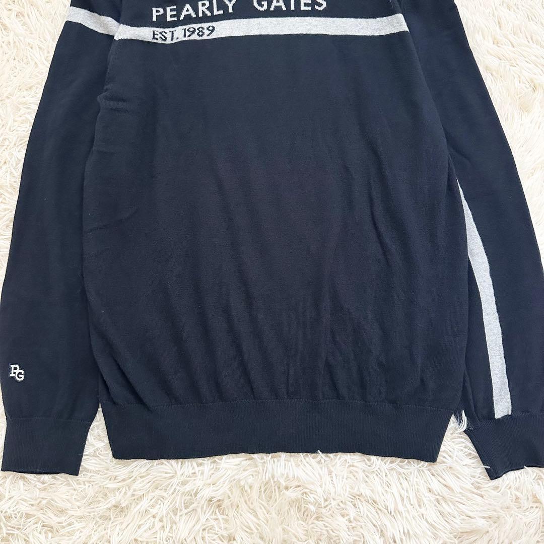 2023✨️パーリーゲイツ XL カシミヤタッチ天竺 タートルネックニット 濃紺