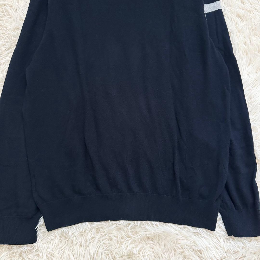 2023✨️パーリーゲイツ XL カシミヤタッチ天竺 タートルネックニット 濃紺