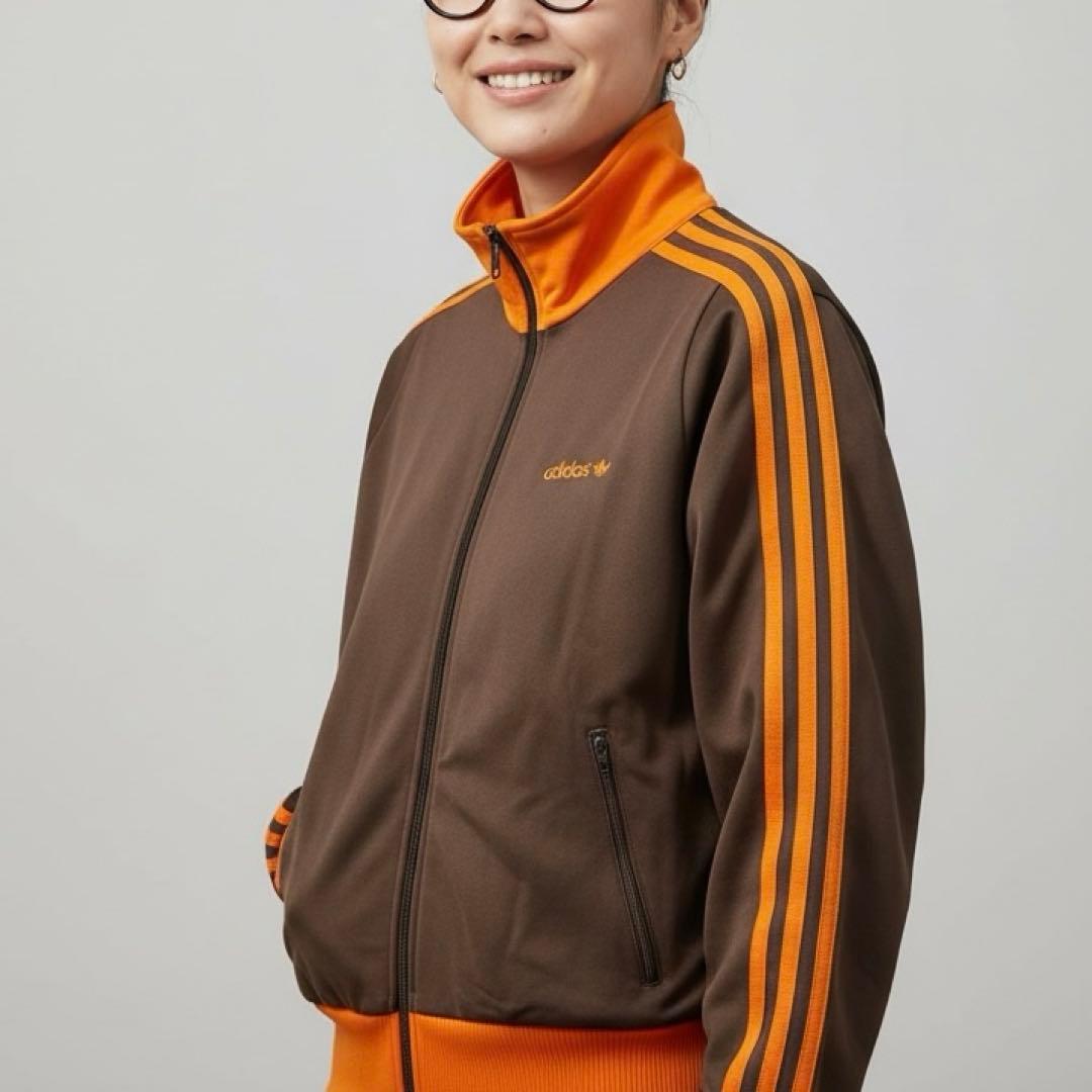 ✨希少✨アディダス トラックジャケット ブラウン オレンジ 茶色 S