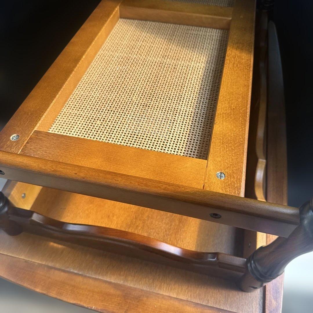 カリモク センターテーブル ローテーブル コロニアル ラタン棚