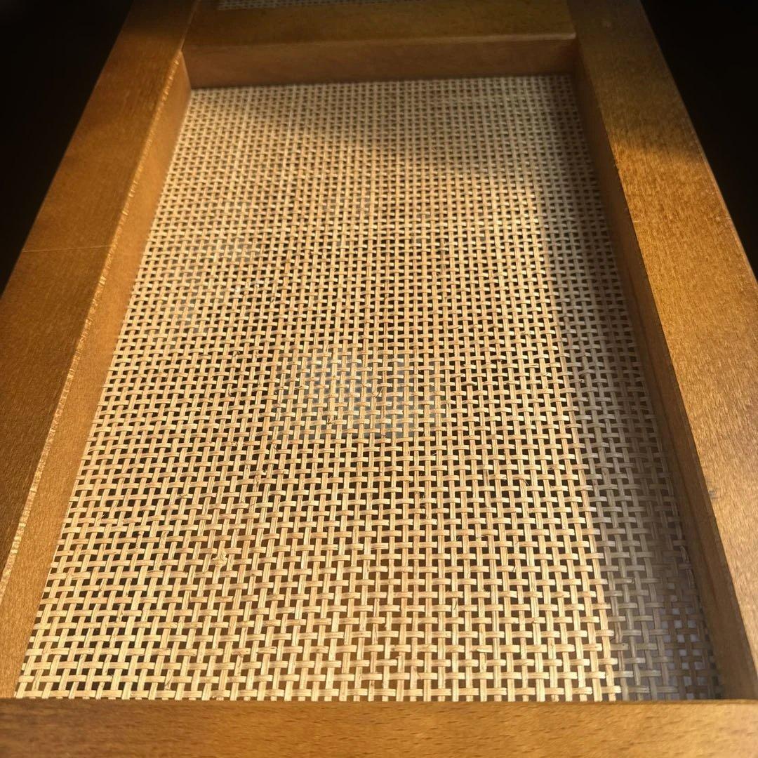 カリモク センターテーブル ローテーブル コロニアル ラタン棚