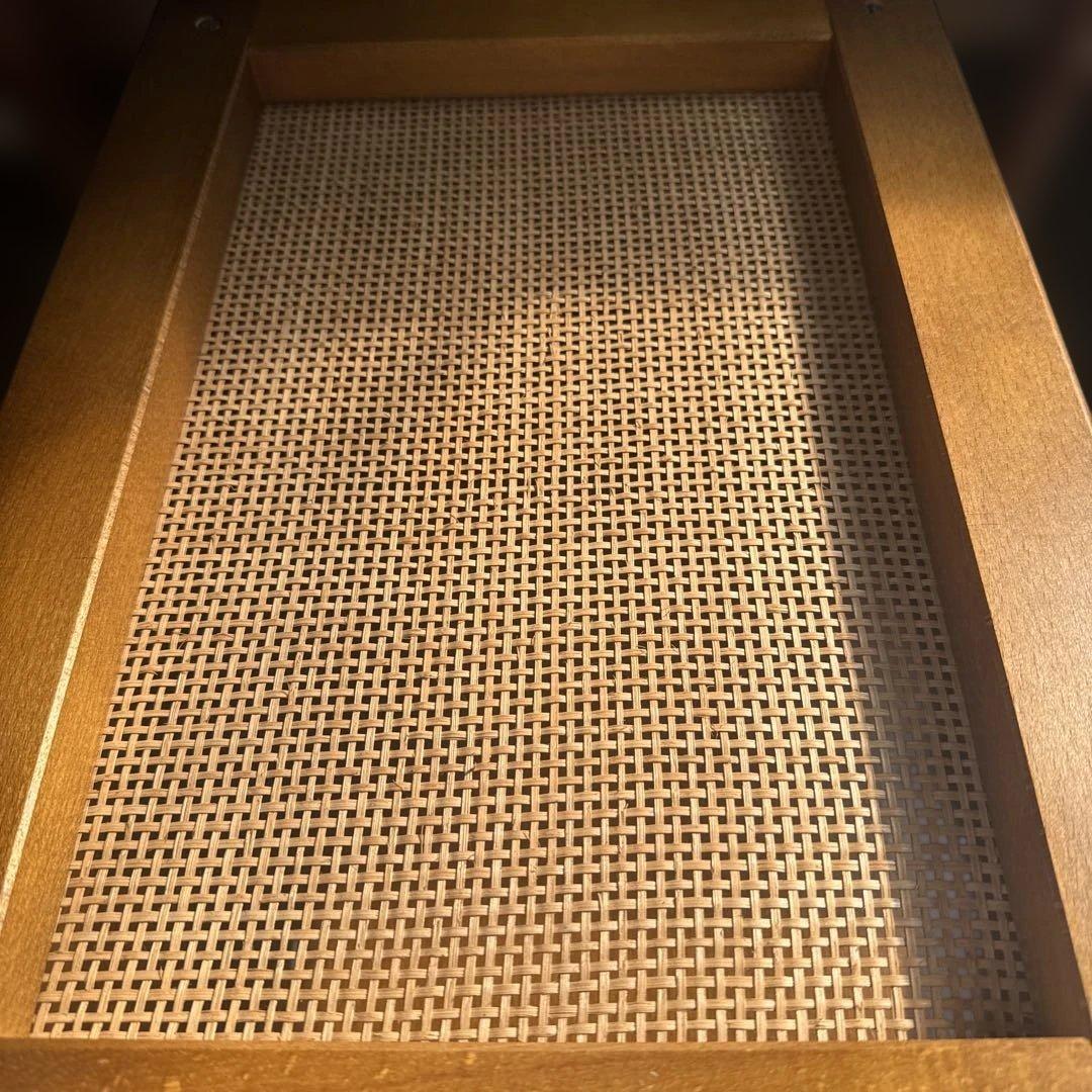 カリモク センターテーブル ローテーブル コロニアル ラタン棚