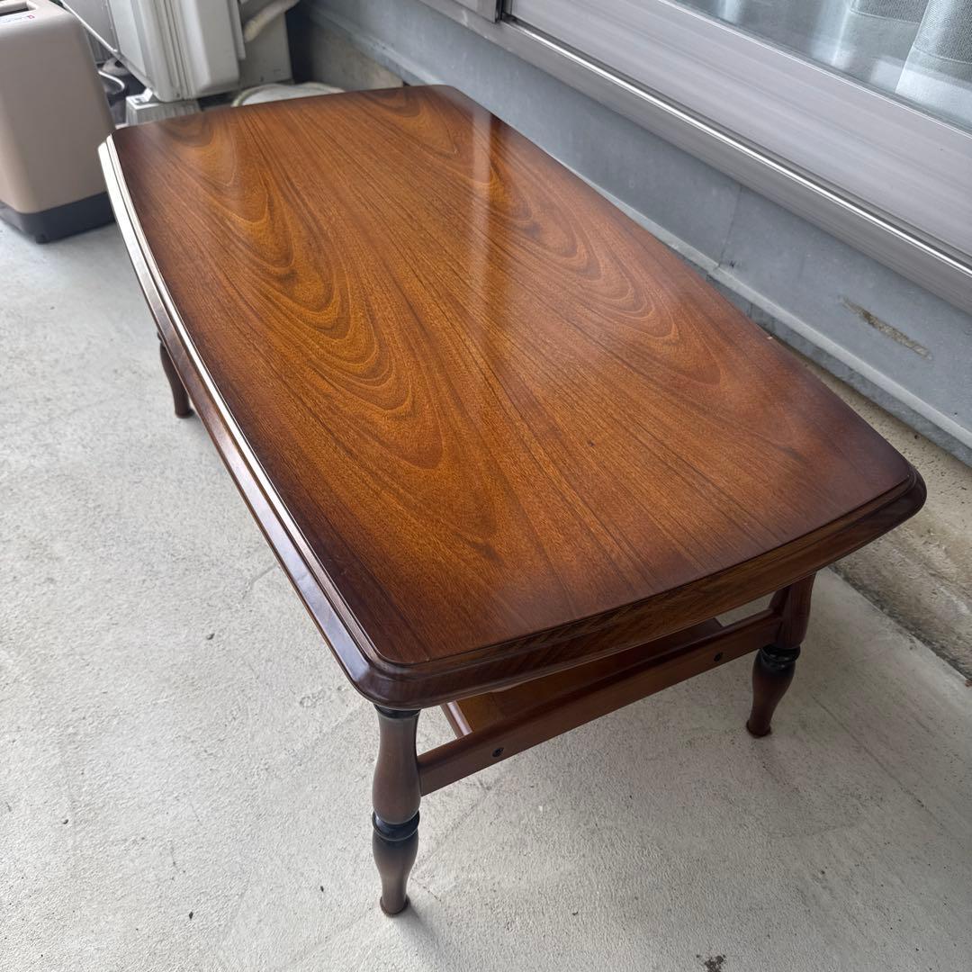 カリモク センターテーブル ローテーブル コロニアル ラタン棚