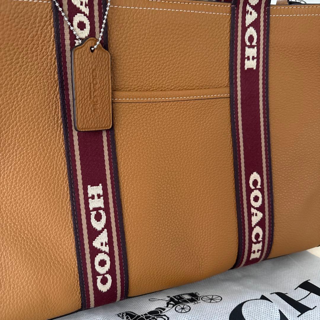 新品 COACH 2weyキャメルレザートートバッグ