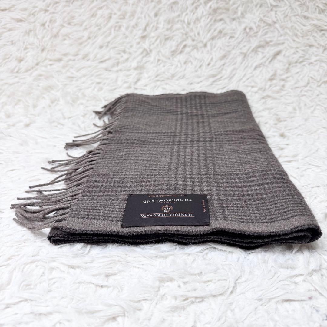 【極上級】トゥモローランド × ゼニア シルク100% マフラー 千鳥格子柄