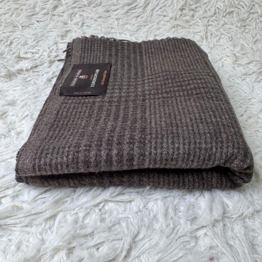 【極上級】トゥモローランド × ゼニア シルク100% マフラー 千鳥格子柄