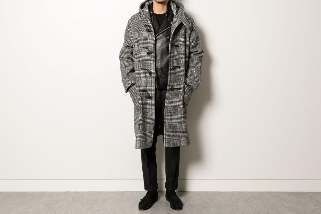 BEAMS F 別注　INVERTERE グレンチェック ダッフルコート 36
