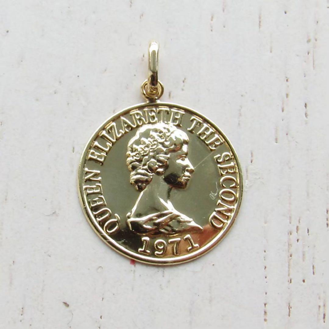 18K  ネックレストップ エリザベス 刻印 18金 XL 超特大