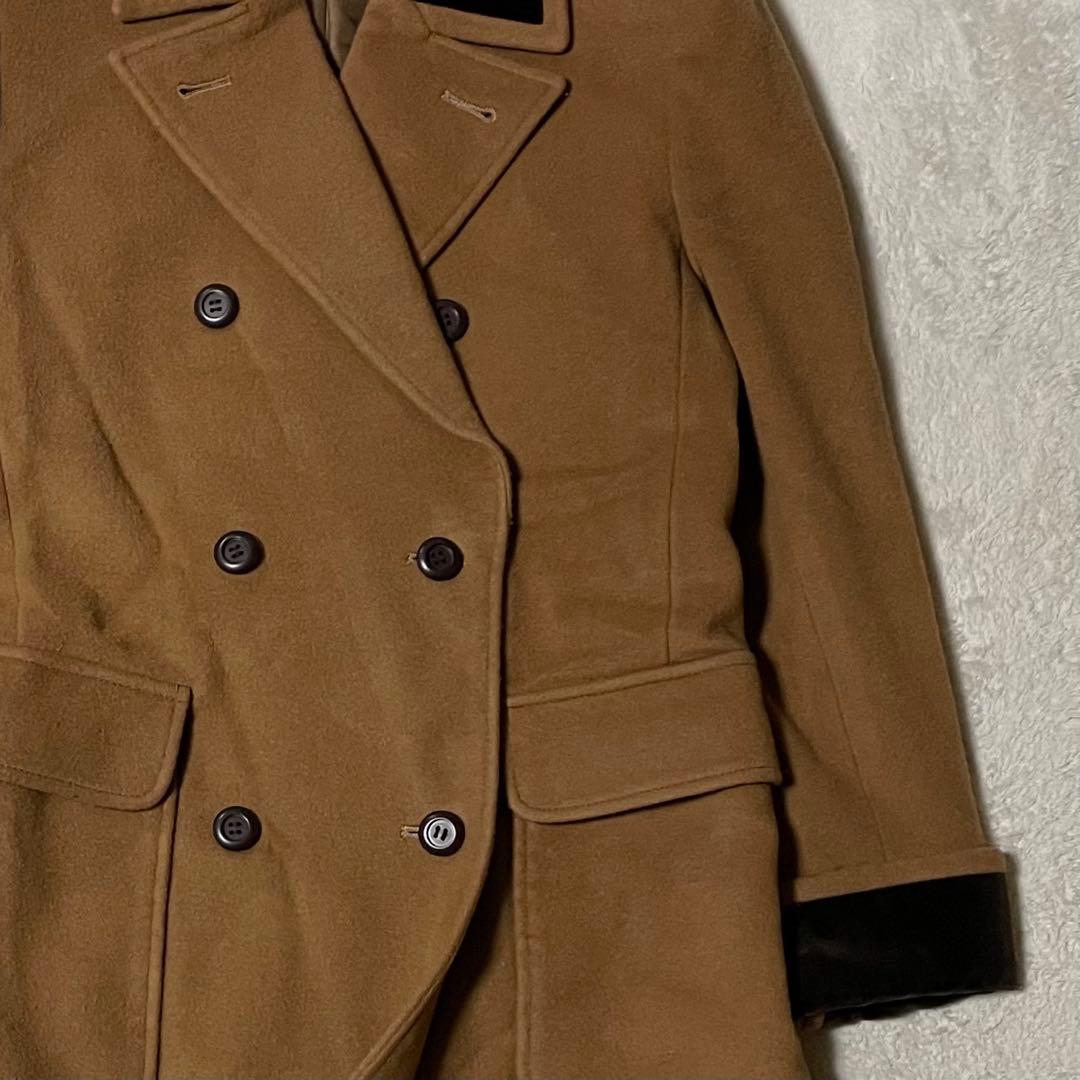 専用 YSL イヴサンローラン ダブルブレスト ウールコート S キャメル 美品