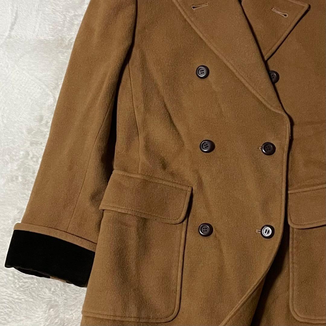 専用 YSL イヴサンローラン ダブルブレスト ウールコート S キャメル 美品