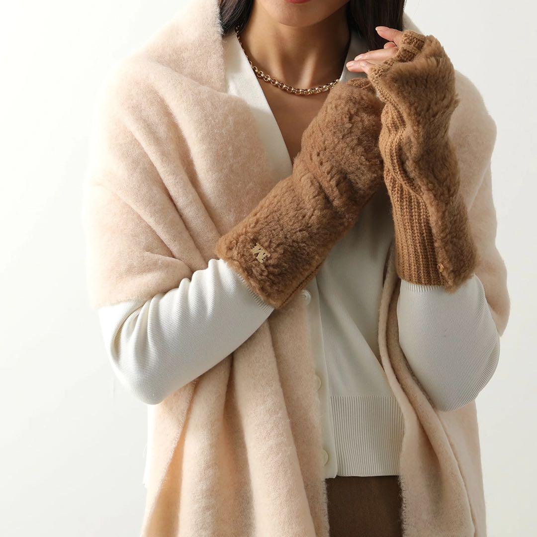 Max MaraManny マニー テディグローブ アームカバー ブラウン 茶