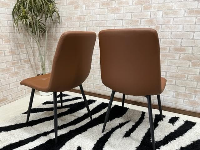ダイニングチェア　２脚セット　ブラウン　新品