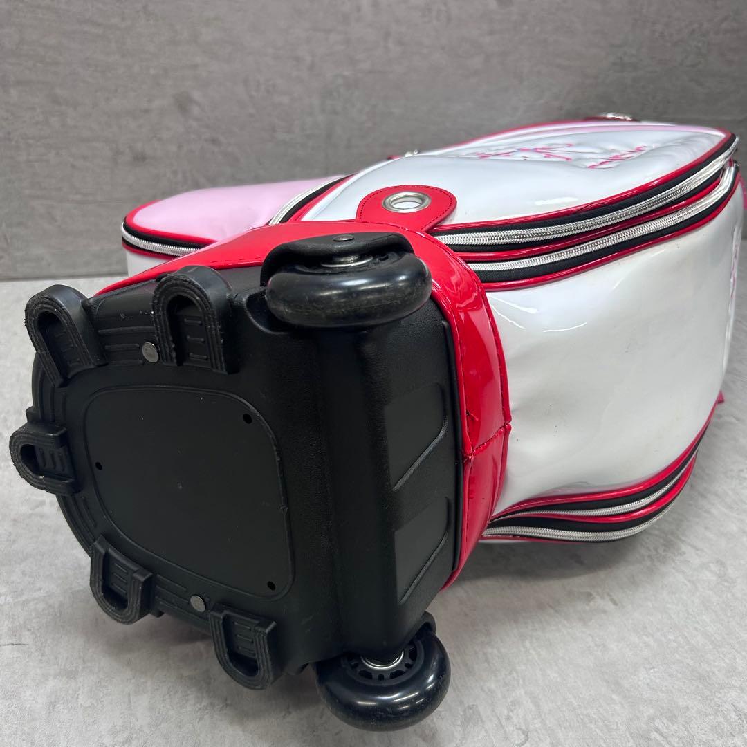 キャスター付き　mimic レディースゴルフ　キャディバッグ　ピンク　ホワイト