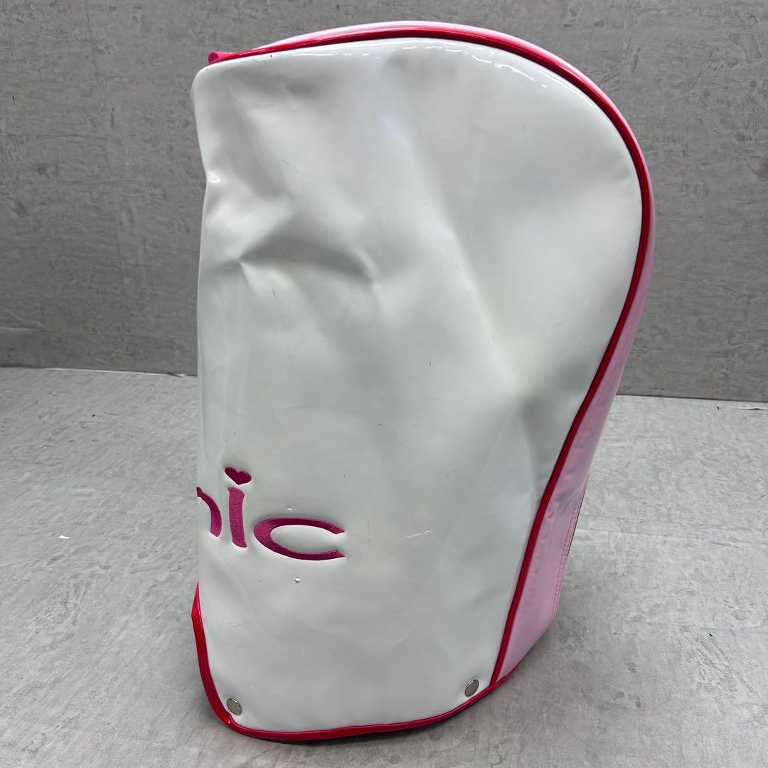 キャスター付き　mimic レディースゴルフ　キャディバッグ　ピンク　ホワイト