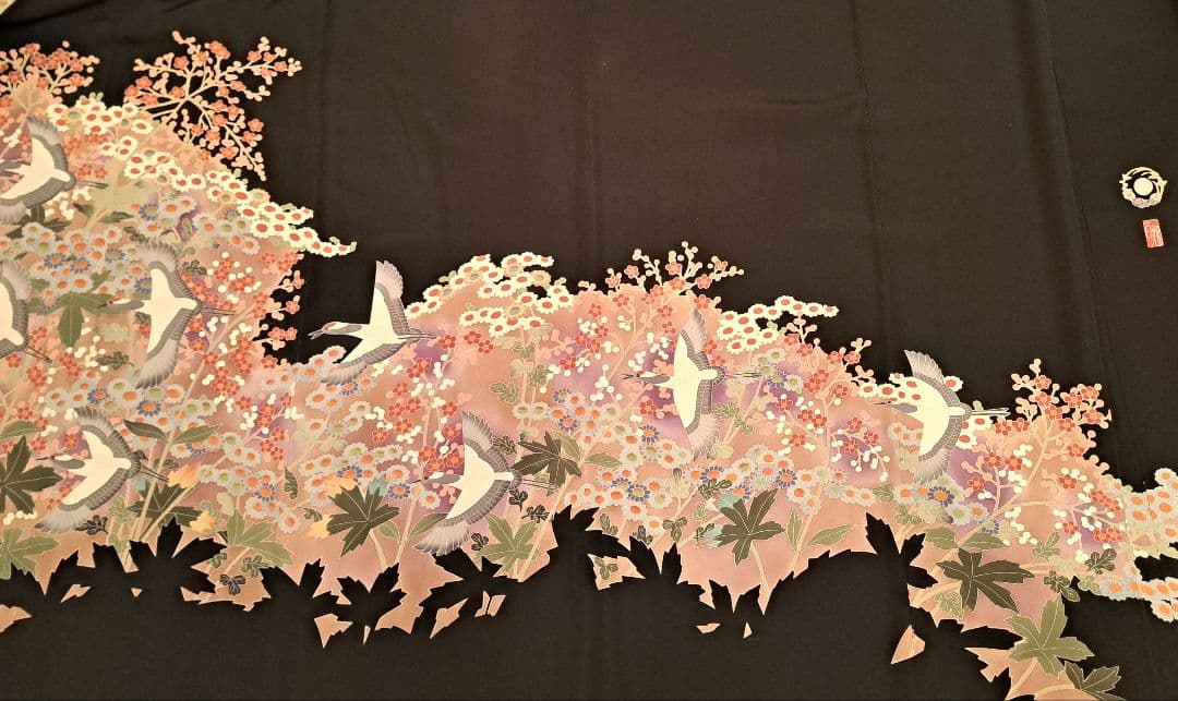 美品❇️作家もの　手描友禅　比翼仕立て　 ５つ紋　総フルセット