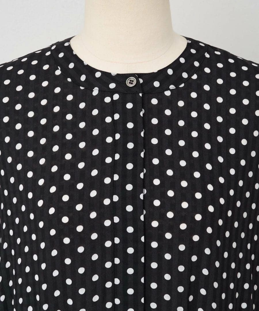 BEARDSLEY ドットギャザーボリューム袖ワンピース