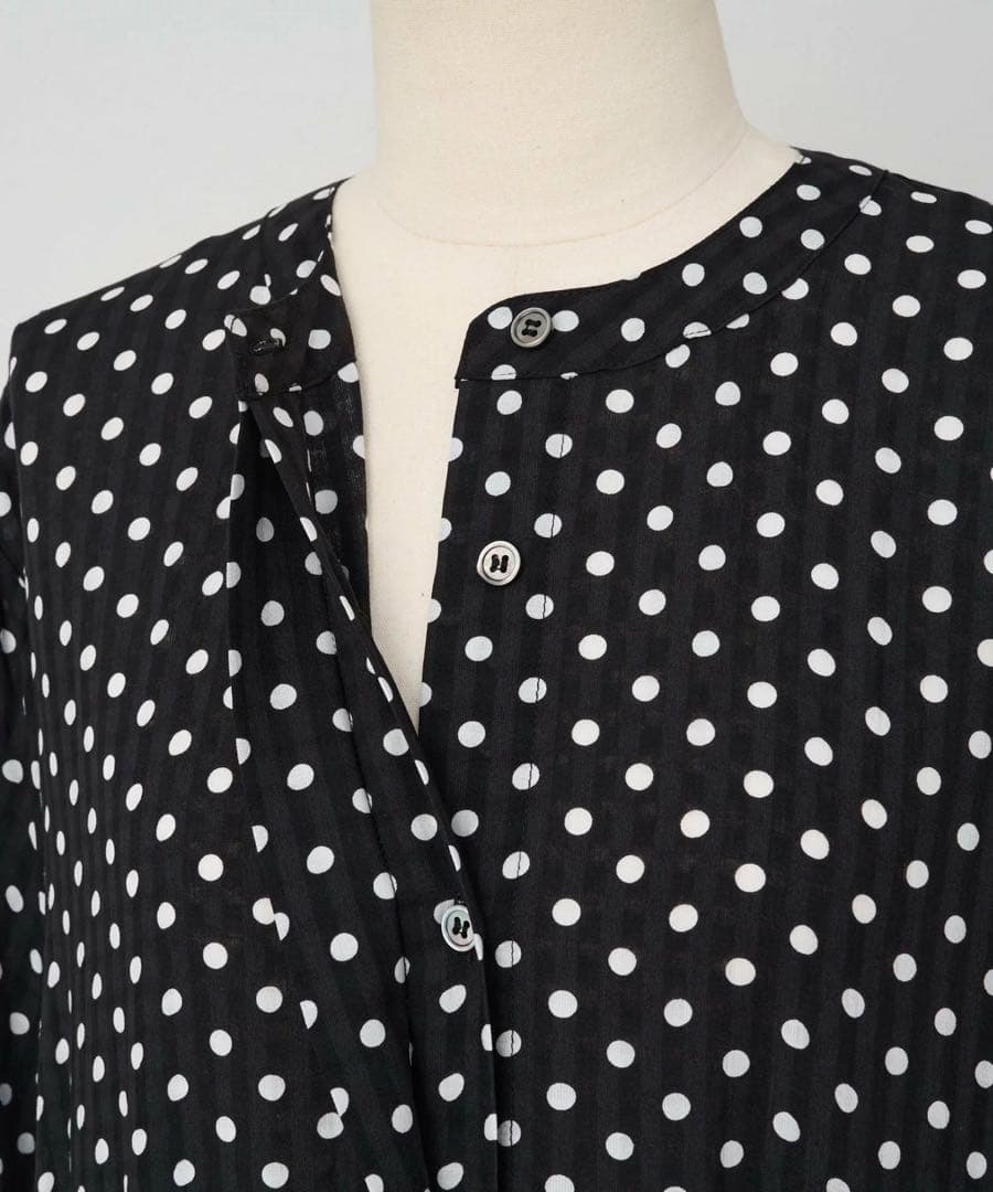 BEARDSLEY ドットギャザーボリューム袖ワンピース