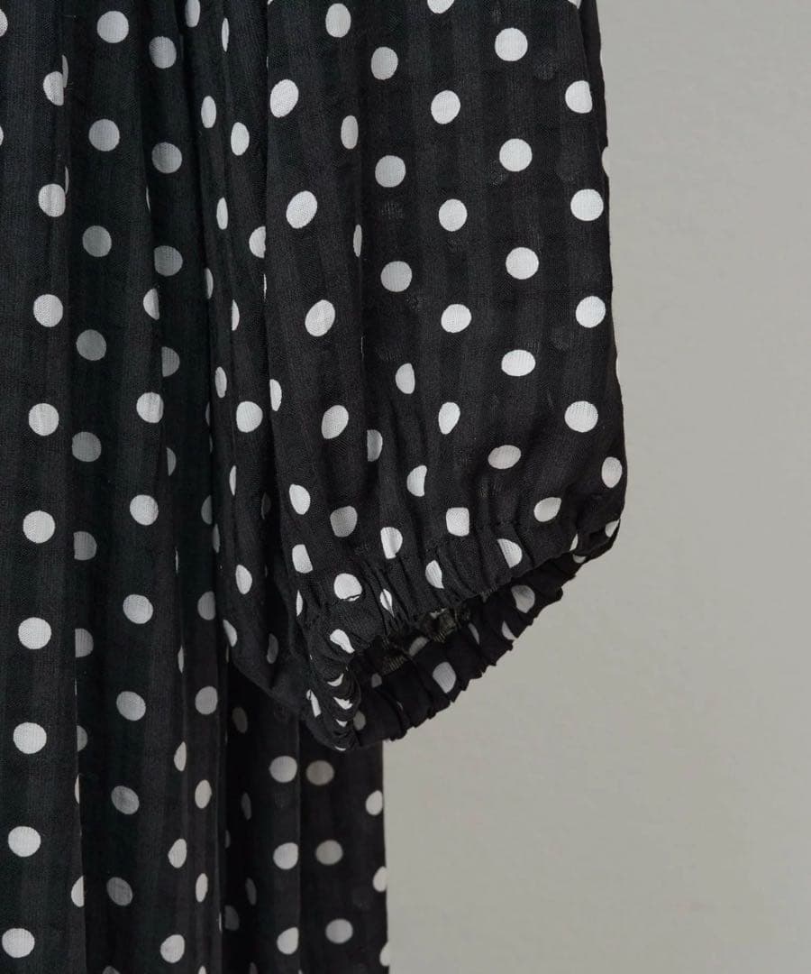 BEARDSLEY ドットギャザーボリューム袖ワンピース