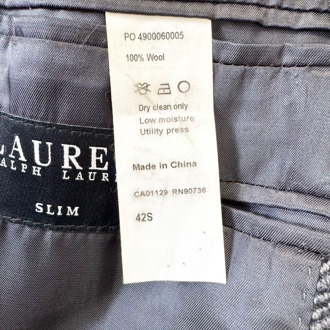 【美品】ローレンラルフローレン テーラードジャケット ヘリンボーン グレー 42