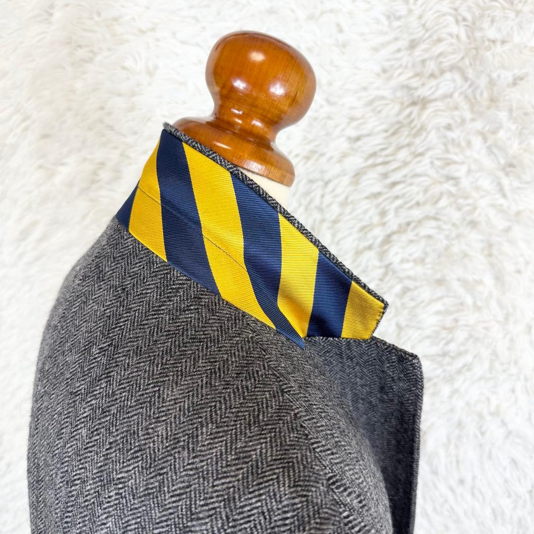 【美品】ローレンラルフローレン テーラードジャケット ヘリンボーン グレー 42