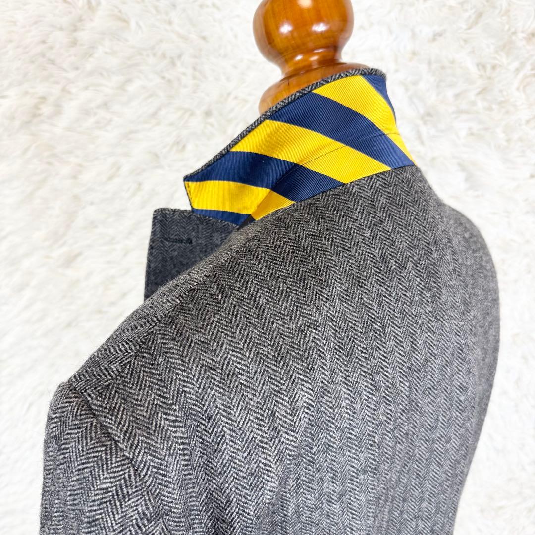 【美品】ローレンラルフローレン テーラードジャケット ヘリンボーン グレー 42