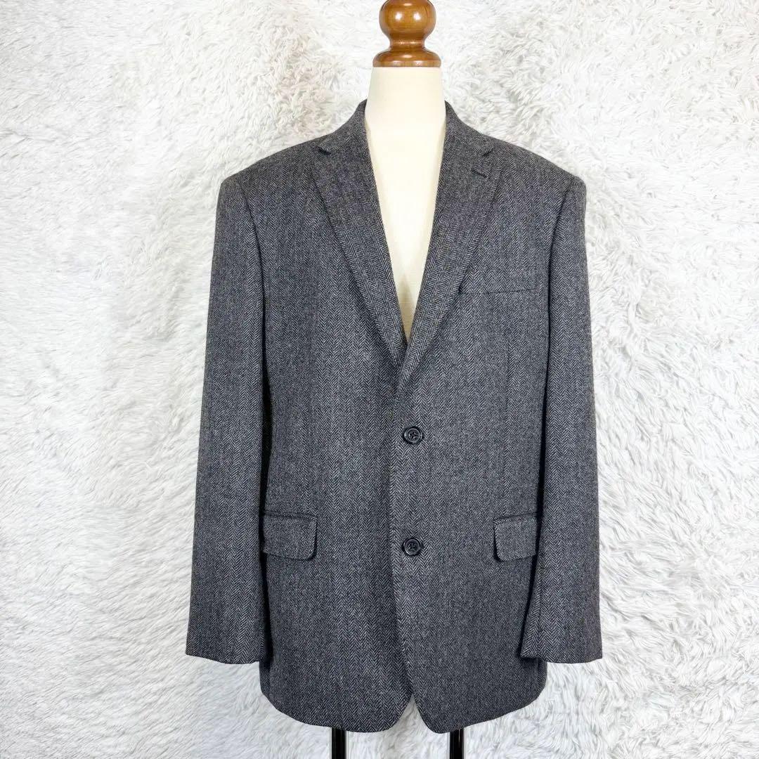 【美品】ローレンラルフローレン テーラードジャケット ヘリンボーン グレー 42