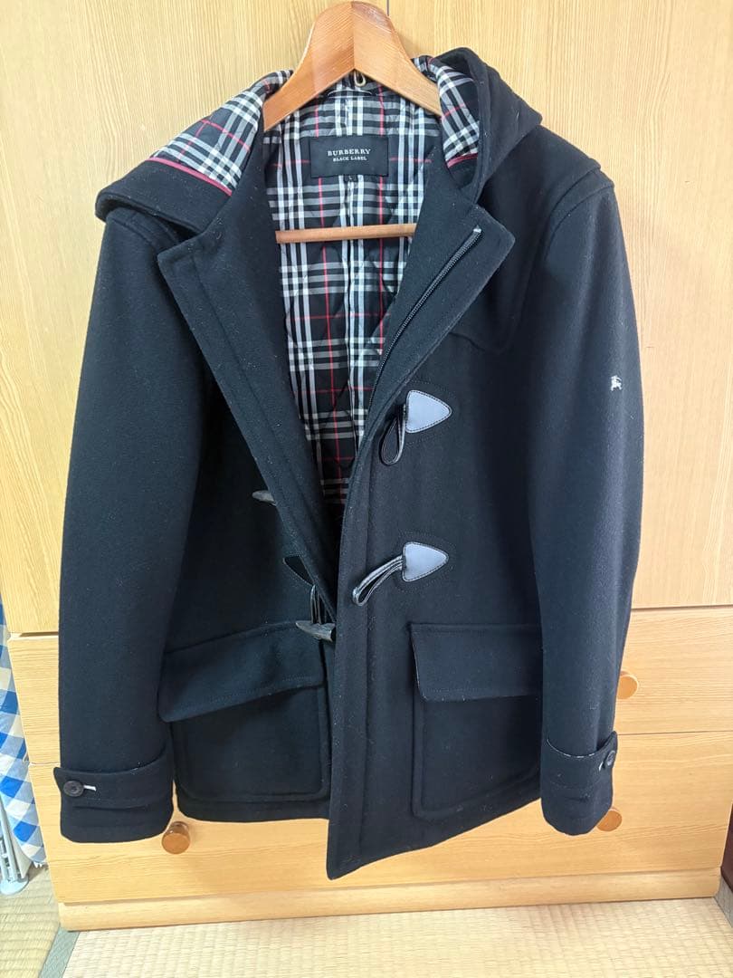 バーバリーブラックレーベル　ダッフルコート 黒　サイズL