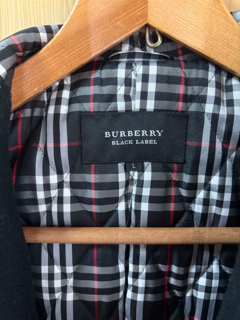 バーバリーブラックレーベル　ダッフルコート 黒　サイズL