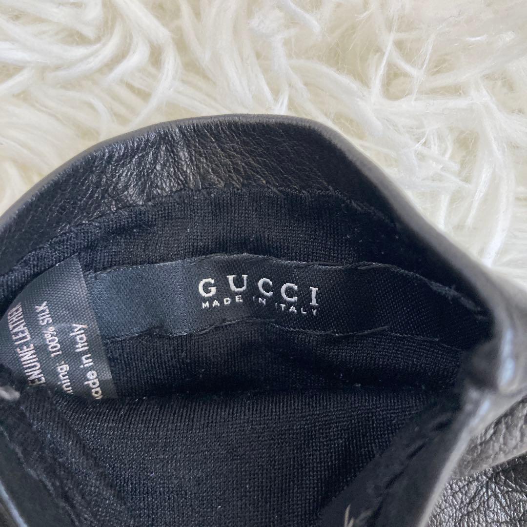GUCCI グッチ ホースビット グローブ 手袋 レザー レディース ブラック