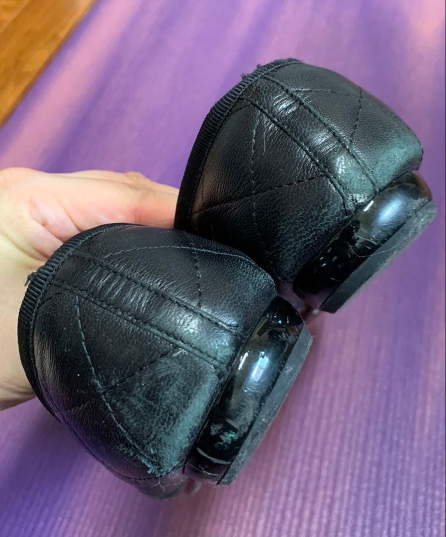 売り切りCHANEL ブラック バレエシューズ　カンボン　ブラック×ブラック